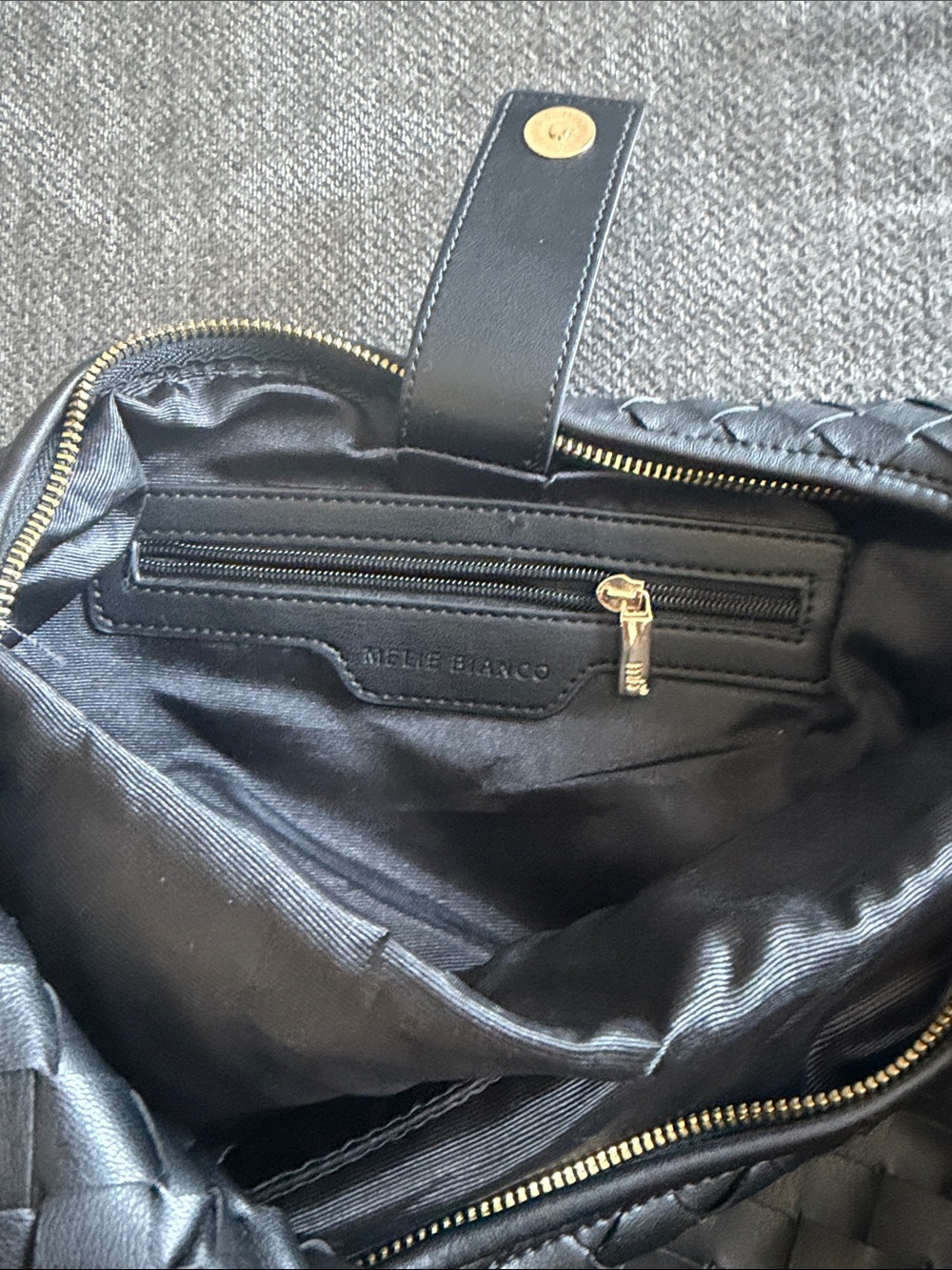 Woven Hobo Shoulder Bag - Black - Picture 3 of 3